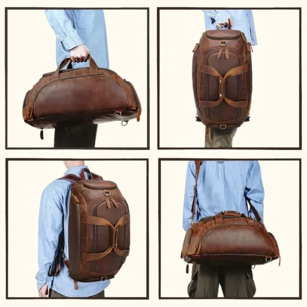 Multifunctional Leather Duffel Backpack for Every Adventure - Image 7