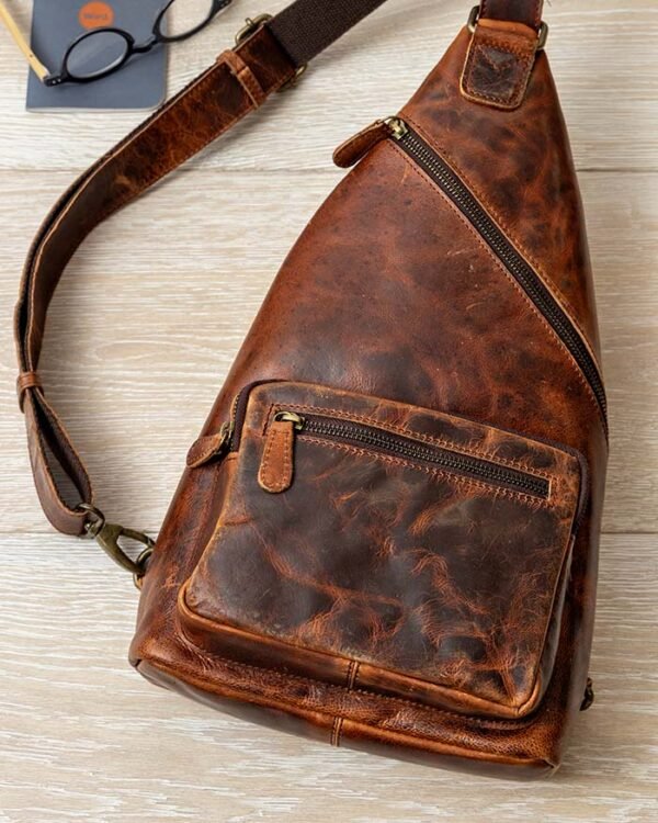 Buy Online Leather Sling Backpack Versatile Design with Adjustable Strap - Image 5
