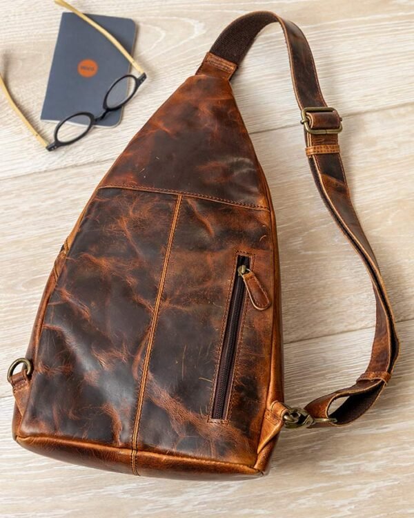 Buy Online Leather Sling Backpack Versatile Design with Adjustable Strap - Image 3