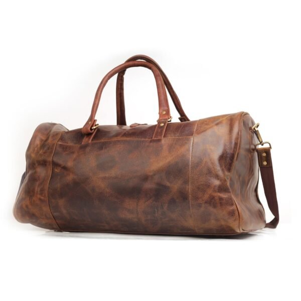 True Crunch Leather Duffel Bag with Shoe Compartment Travel & Gym Bag for Men and Women - Image 2