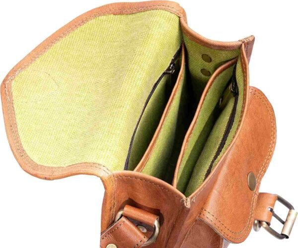9" Leather Cross Body Bag | Vintage Leather Sling Bag for Women - Image 2