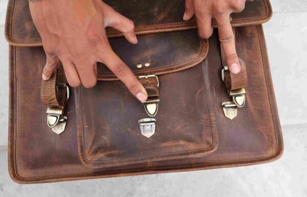 Ethically-Made Leather Satchel | Versatile Travel and Work Companion - Image 5