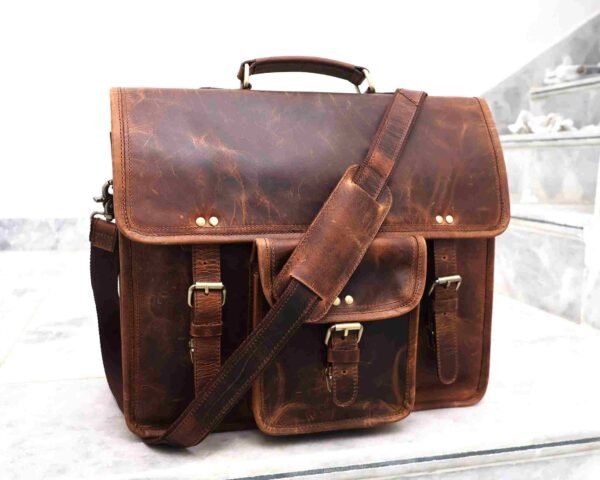 Ethically-Made Leather Satchel | Versatile Travel and Work Companion