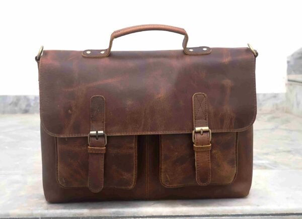 Buy Online Leather Messenger Bag"18-Inch Vintage Handmade Laptop Bag - Image 4