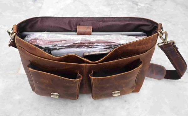 Buy Online Leather Messenger Bag"18-Inch Vintage Handmade Laptop Bag - Image 9