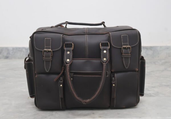 Genuine Leather Laptop Bag for Men | Adjustable Strap Office Bag - Image 2