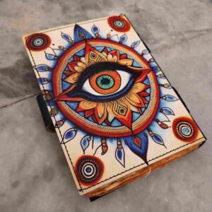 Buy Online Handicraft Soft Leather Diary With Old Single Stone Design