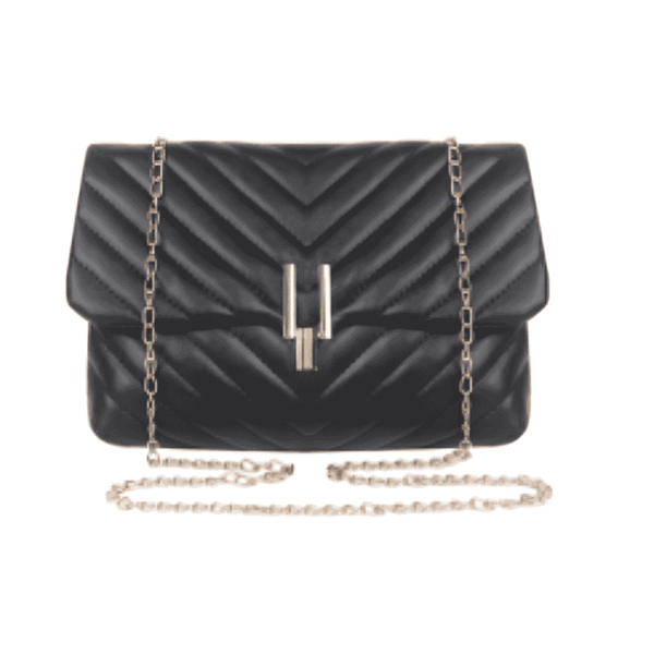Panoply Leather Quilted PU Leather Crossbody Bag for Women Chain Strap Lock Closure