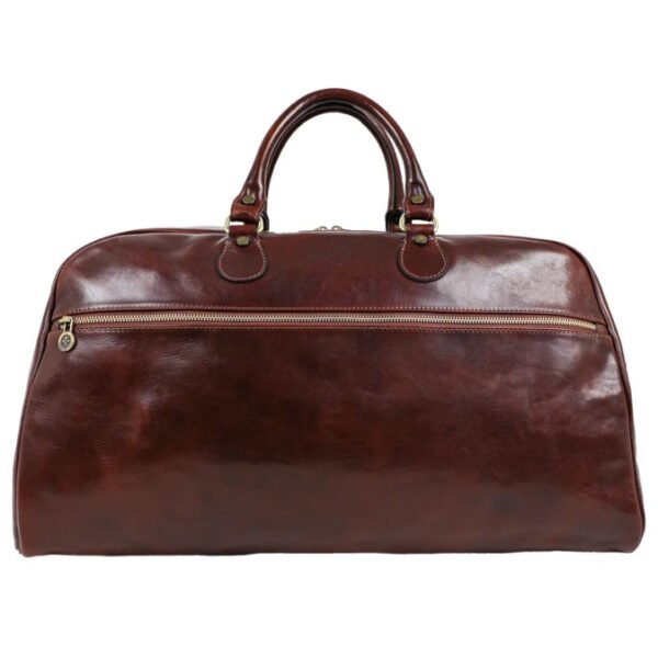 Brown Genuine Leather Weekender & Gym Bag for Men Leather Duffel Bag - Image 4
