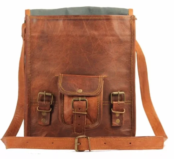 Buy Online Leather Messenger Bag – Handmade Satchel Shoulder Bag - Image 4