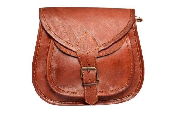 9" Leather Cross Body Bag | Vintage Leather Sling Bag for Women