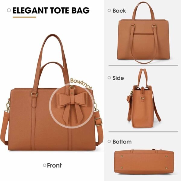 Panoply Leather Small Ruthie Satchel Bag | Elegant Brown Leather Satchel for Women - Image 3