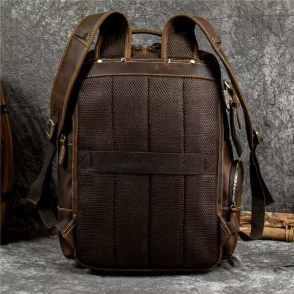 Genuine Panoply Leather Backpack For Travelers And Fashionable Students - Image 5