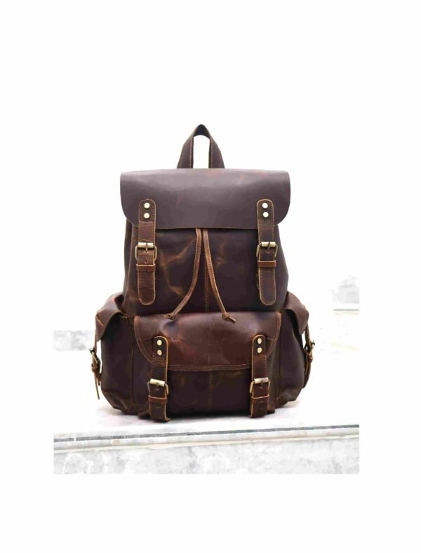 Women Leather Vintage Backpack – Laptop Compartment for 15.6 inches