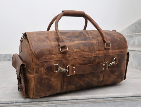 Panoply Full-Grain Leather Duffle Bag  | Personalizable Travel Companion - Image 2