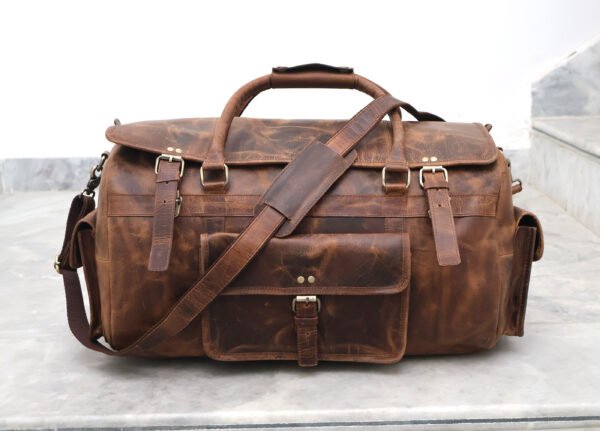 Panoply Full-Grain Leather Duffle Bag  | Personalizable Travel Companion