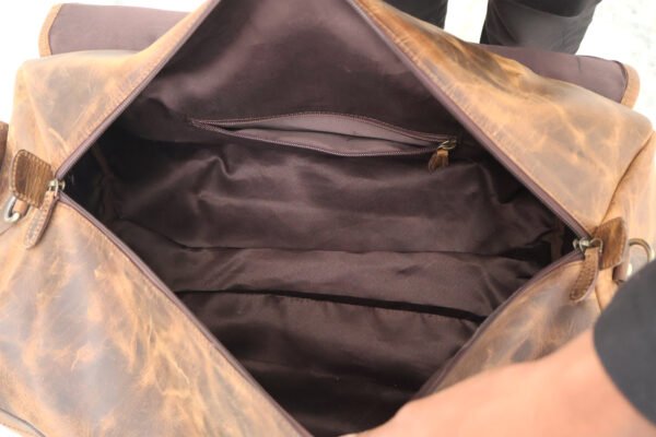 Panoply Full-Grain Leather Duffle Bag  | Personalizable Travel Companion - Image 7
