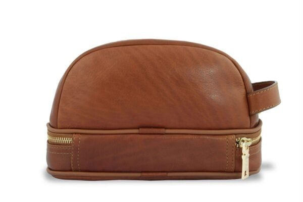 Premium Leather Handcrafted Toiletry Bag | Designed to Perfection for Office Use & Carry Daily - Image 2