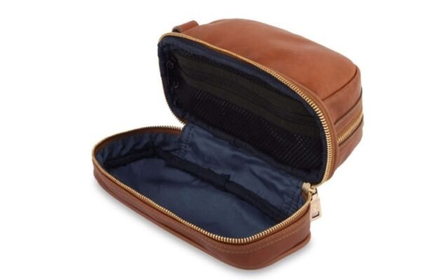 Premium Leather Handcrafted Toiletry Bag | Designed to Perfection for Office Use & Carry Daily - Image 5