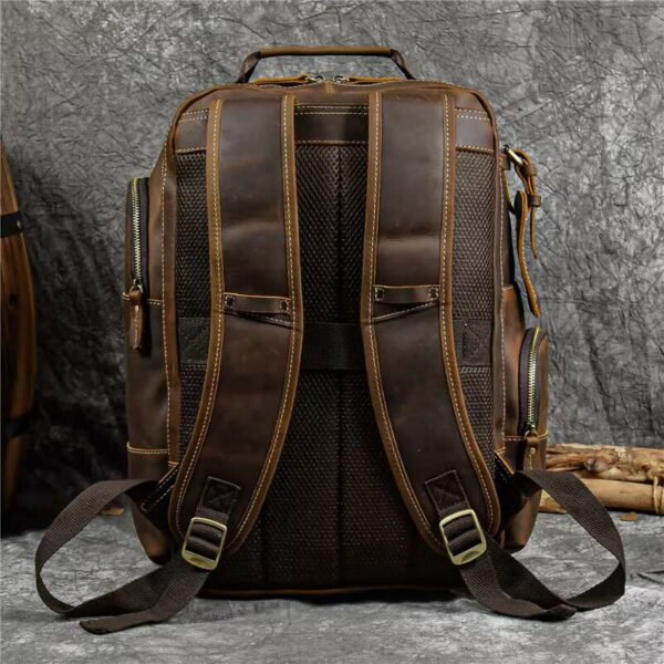 Genuine Panoply Leather Backpack For Travelers And Fashionable Students - Image 3