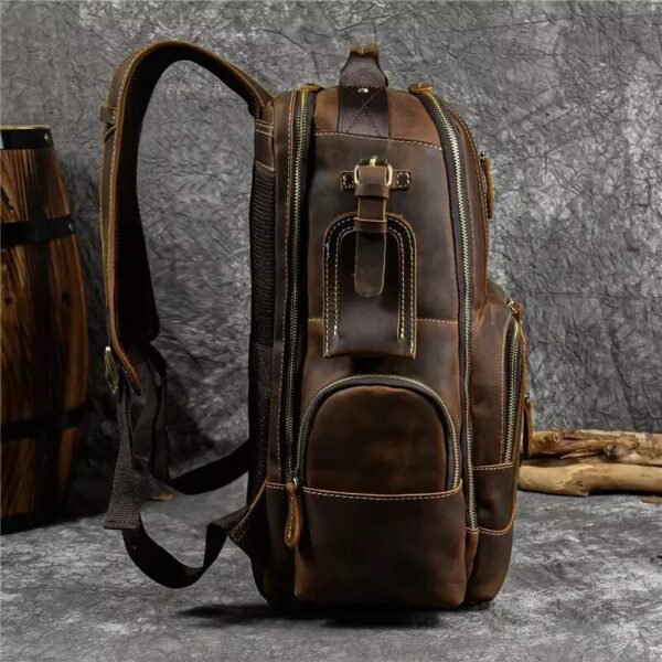 Genuine Panoply Leather Backpack For Travelers And Fashionable Students - Image 2