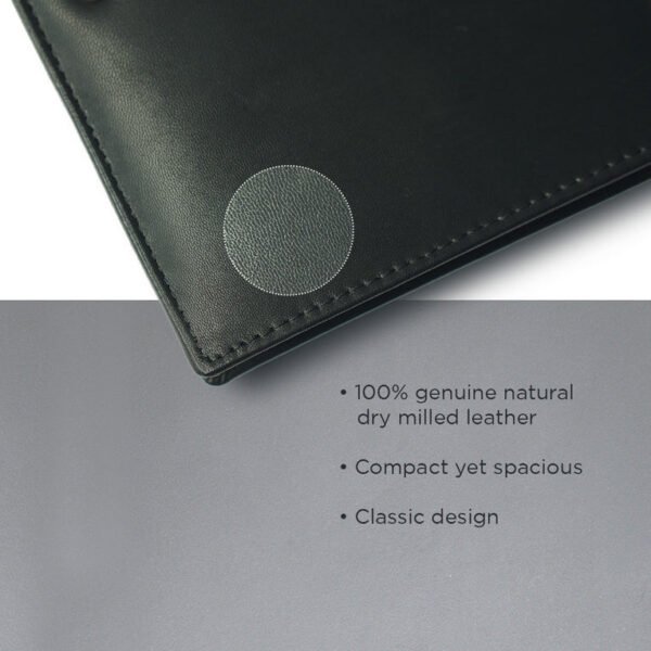 Black Leather Bi-Fold Leather Wallet for Men | Sleek & Stylish Everyday - Image 4