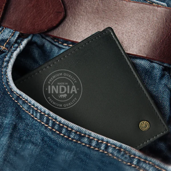 Black Leather Bi-Fold Leather Wallet for Men | Sleek & Stylish Everyday - Image 6