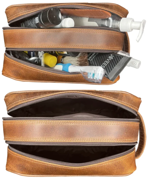 Panoply Authentic Leather Toiletry Bag for Man | Pro Travel Organizer - Image 3