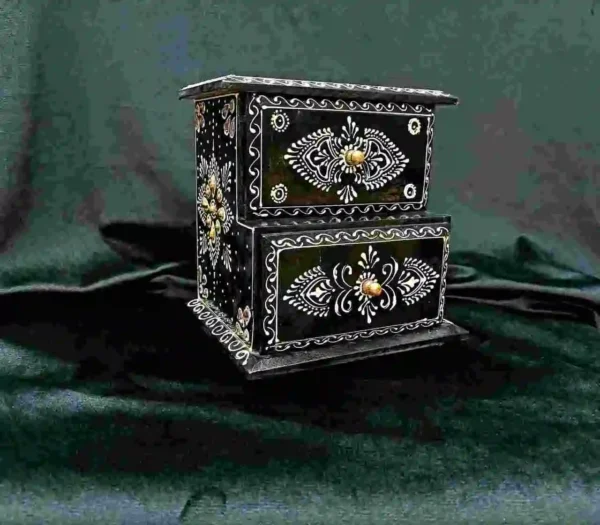 Chic 2-Step Wooden Handicrafts Drawer | The Decorative and Function-Modeled Table Piece - Image 2