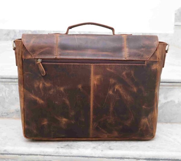 Vintage Panoply Leather Handmade Messenger Bag | Laptop Briefcase - Image 5