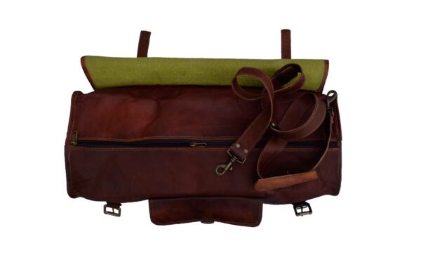 Personalized & Handcrafted Premium Panoply Leather Duffel Bag with Shoe Compartment - Image 3