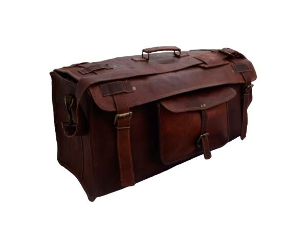 Personalized & Handcrafted Premium Panoply Leather Duffel Bag with Shoe Compartment - Image 2