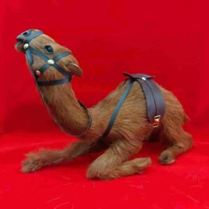Vintage Leather Handmade Camel with Fur Coating | Unique Tabletop Decor | Rajasthani-Style Artwork