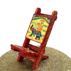 Panoply Hand-painted Wooden Handicraft Mobile Stand Chair - Multicolor Elegance