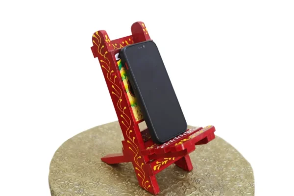 Panoply Hand-painted Wooden Handicraft Mobile Stand Chair - Multicolor Elegance - Image 3