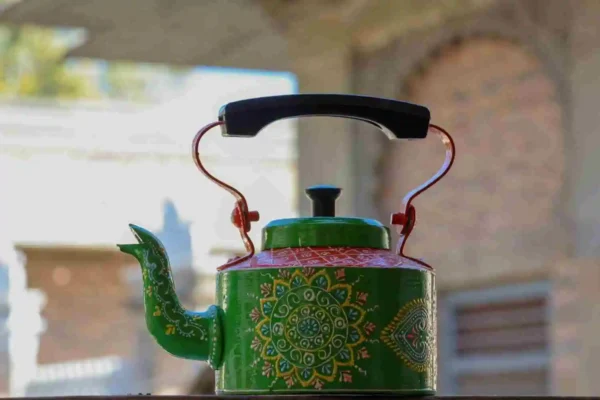 Panoply Handmade traditional wooden kettle Rajasthani handicrafts.