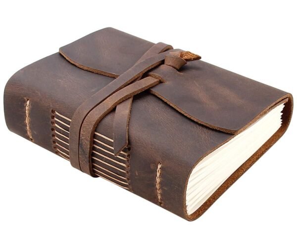 Panoply Vintage Leather Journal with Rustic Leather Closure Strap