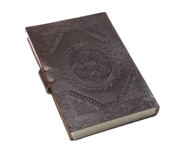 Panoply Vintage Handmade Leather Journal Green Stone With Metal Lock - Image 5