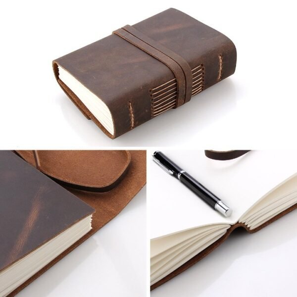 Panoply Vintage Leather Journal with Rustic Leather Closure Strap