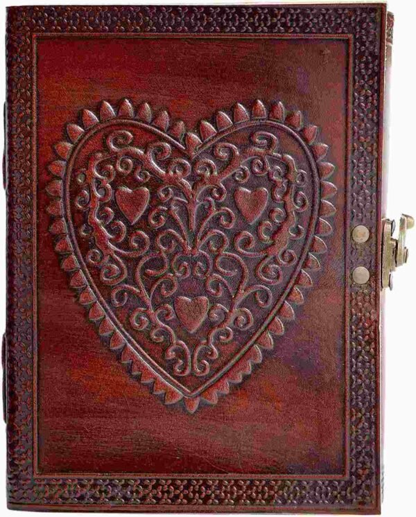 Panoply Vintage Heart Embossed Leather Journal Notebook Diary For Women