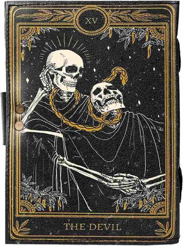 Panoply Vintage Genuine Leather Journal with Devil Face and Rust-Free Latch Lock - Image 3