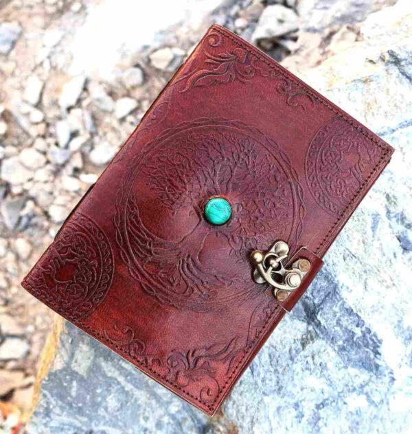 Panoply Vintage Leather Journal – Embossed Tree Design, Eco-Friendly & Handmade