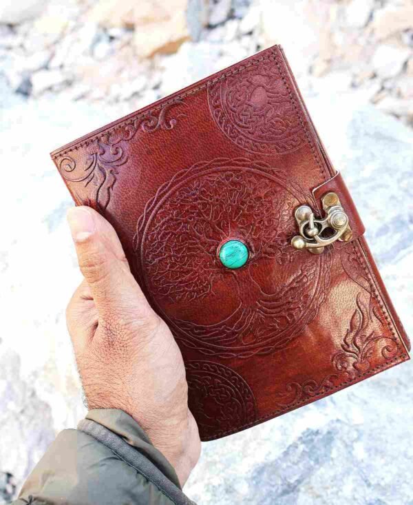 Panoply Vintage Leather Journal – Embossed Tree Design, Eco-Friendly & Handmade - Image 2