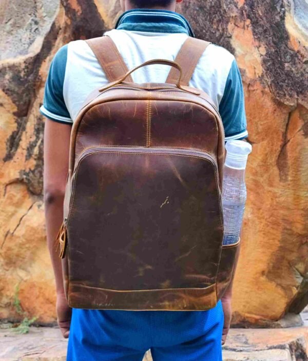 Panoply Vintage Leather Handmade Backpack for School, College and Travel - Image 2