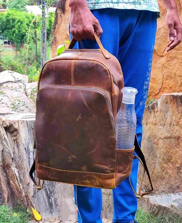 Panoply Vintage Leather Handmade Backpack for School, College and Travel - Image 3