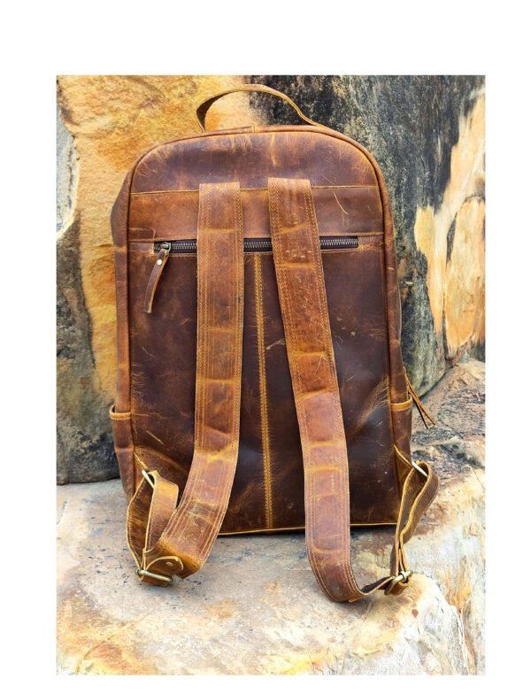 Panoply Vintage Leather Handmade Backpack for School, College and Travel - Image 7