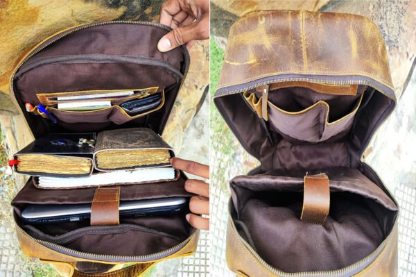 Panoply Vintage Leather Handmade Backpack for School, College and Travel - Image 5