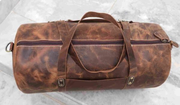 Panoply Vintage Leather Handmade Duffle Bag | Travel and Gym Companion - Image 4