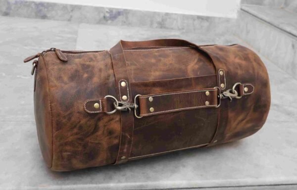 Panoply Vintage Leather Handmade Duffle Bag | Travel and Gym Companion - Image 3