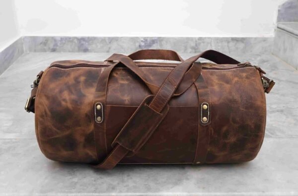 Panoply Vintage Leather Handmade Duffle Bag | Travel and Gym Companion - Image 2